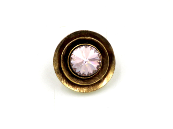 Ring Antiksilber mit rosa Swarovski Stein
